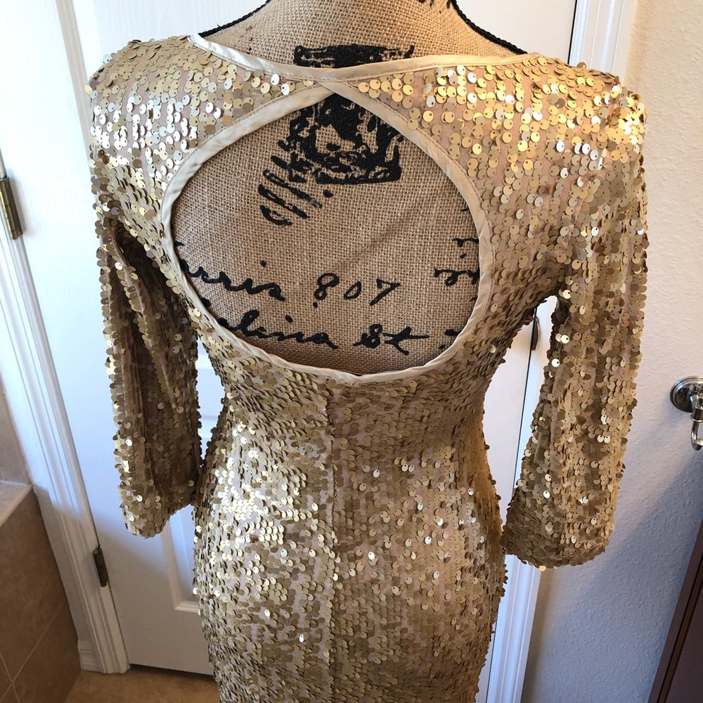 Arden B Gold cocktail Dress – Size Small - Picture 7 of 8